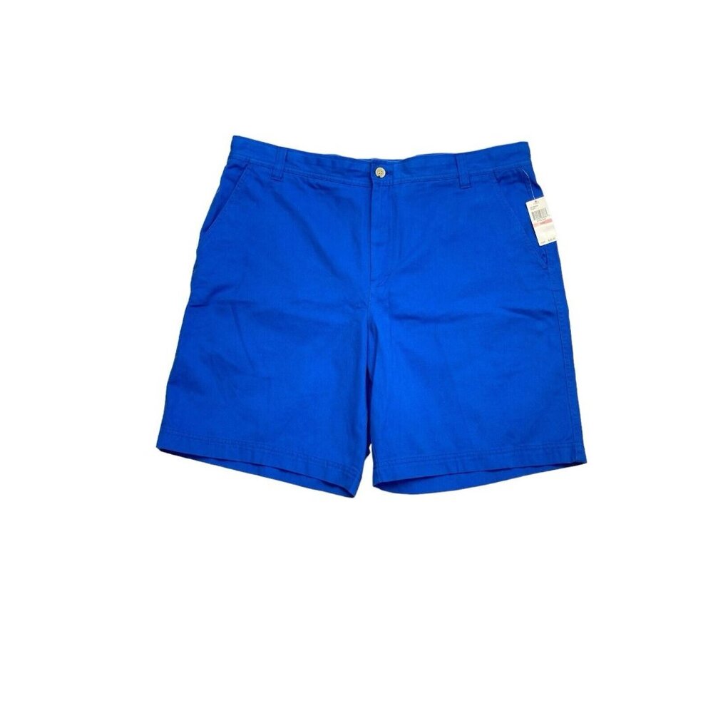 *New IZOD Saltwater Shorts Mens Size 40 Blue Casual Golf Activewear Flat Front